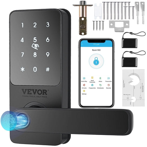 VEVOR Smart Lock, 5-in-1 Smart Door Knob, Fingerprint Deadbolt with